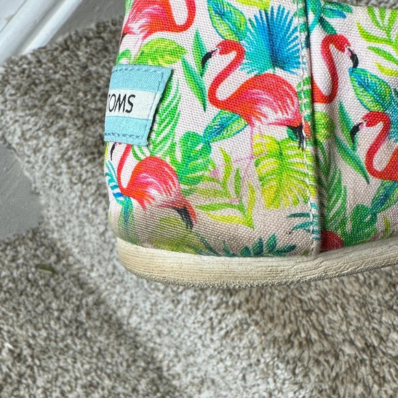 TOMS X Paper Source Limited Editon Flamingo Alpargata Canvas Slip On Shoes W11 - Picture 5 of 8